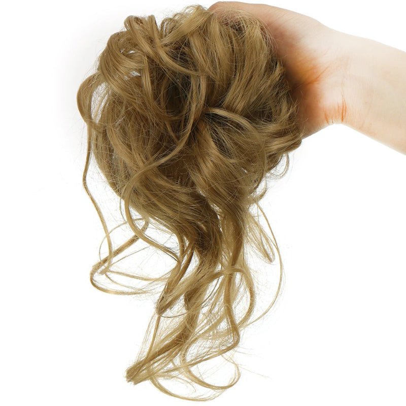 Messy Curly Hair Bun Scrunchie Extensions – Blonde Volume Hair Accessory