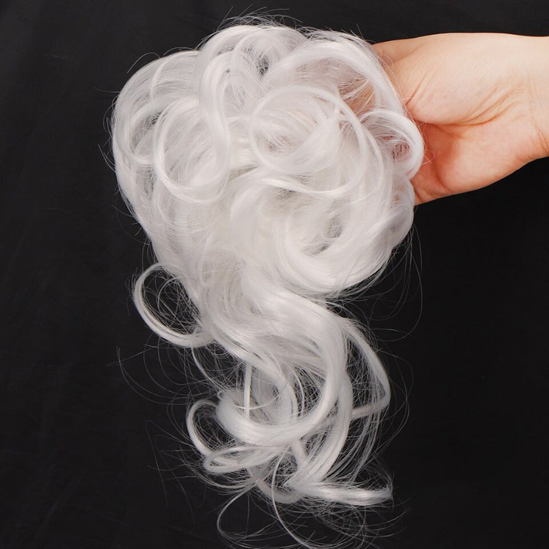 Messy Curly Hair Bun Scrunchie Extensions – Blonde Volume Hair Accessory