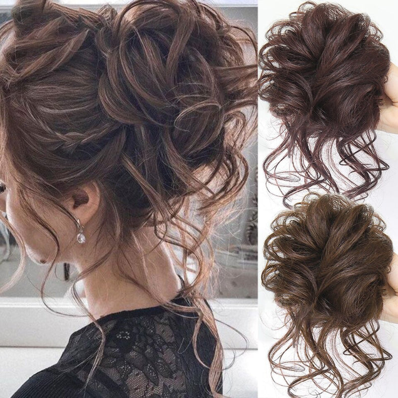 Messy Curly Hair Bun Scrunchie Extensions – Lightweight, Voluminous Hair Accessory