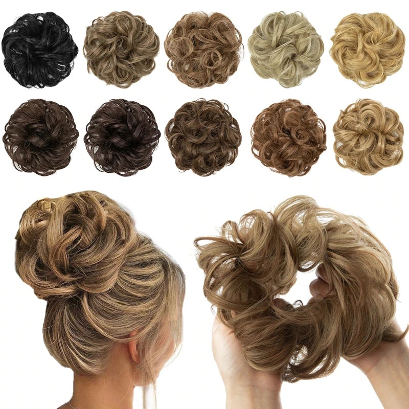 Messy Curly Hair Bun Scrunchy Extension – Lightweight High-Temperature Fiber Hair Accessory