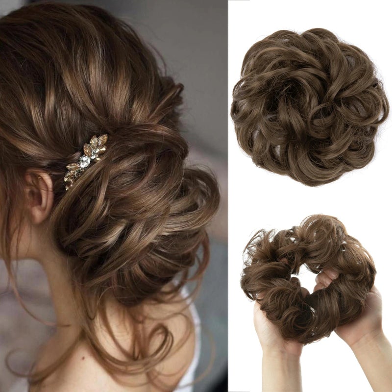 Messy Curly Hair Bun Scrunchy Extension – Lightweight High-Temperature Fiber Hair Accessory
