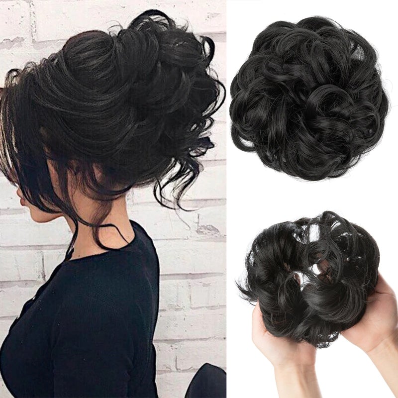 Messy Curly Hair Bun Scrunchy Extension – Lightweight High-Temperature Fiber Hair Accessory