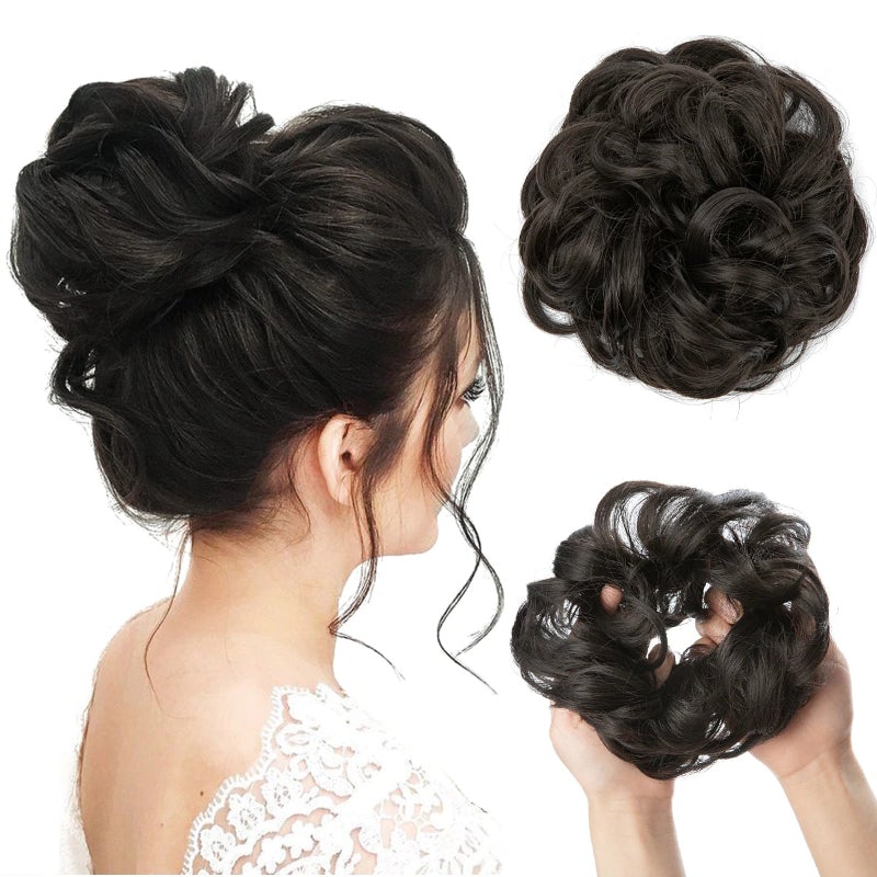 Messy Curly Hair Bun Scrunchy Extension – Lightweight High-Temperature Fiber Hair Accessory