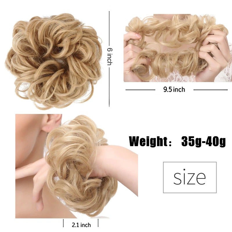 Messy Curly Hair Bun Scrunchy Extension – Lightweight High-Temperature Fiber Hair Accessory