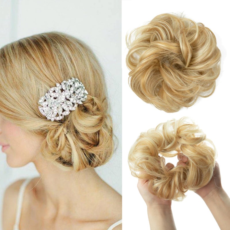 Messy Curly Hair Bun Scrunchy Extensions – Quick and Easy Updo Accessory