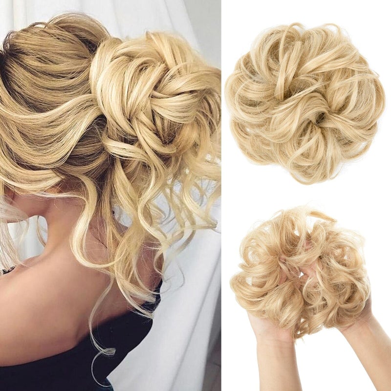 Messy Curly Hair Bun Scrunchy Extensions – Quick and Easy Updo Accessory