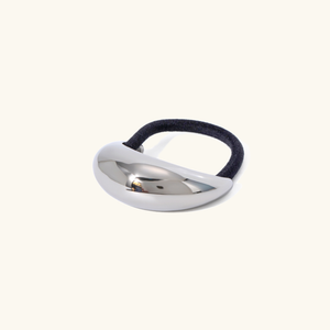 Mini Dome Ponytail Cuff with Gold Wedge Design – Hypoallergenic Hair Accessory