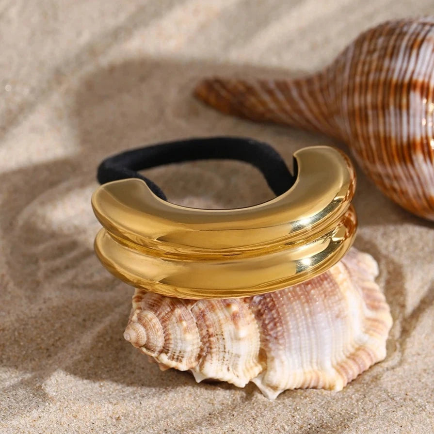 Mini Double Arch Cuff Bracelet for Women – Hypoallergenic 18k Gold-Plated Stainless Steel, Waterproof and Stylish
