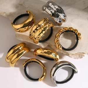 Mini Double Arch Cuff Bracelet for Women – Hypoallergenic 18k Gold-Plated Stainless Steel, Waterproof and Stylish