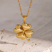 Load image into Gallery viewer, Minimalist 18k Gold Clover Necklace for Women – Hypoallergenic, Waterproof Everyday Jewelry

