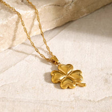 Load image into Gallery viewer, Minimalist 18k Gold Clover Necklace for Women – Hypoallergenic, Waterproof Everyday Jewelry
