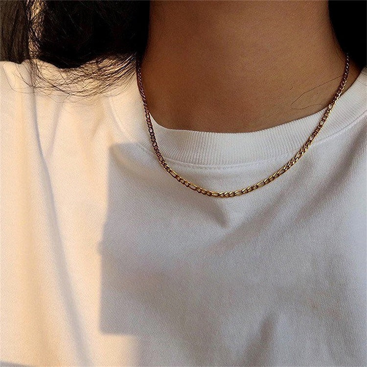 Modern Gold Chain Necklace with Adjustable Lengths – Hypoallergenic Stainless Steel-Plated 14k Gold