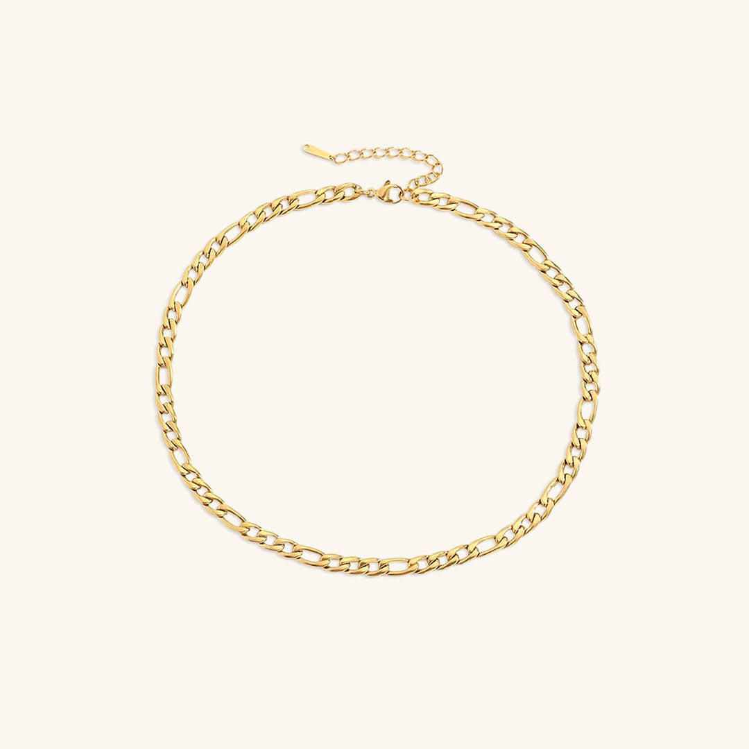 Modern Gold Chain Necklace with Adjustable Lengths – Hypoallergenic Stainless Steel-Plated 14k Gold