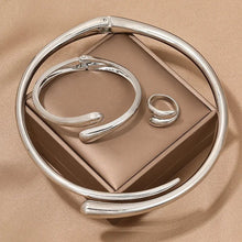 Load image into Gallery viewer, Modern Wrap Choker Necklace, Bracelet, and Ring Set in Gold and Silver – Elegant Jewelry Collection
