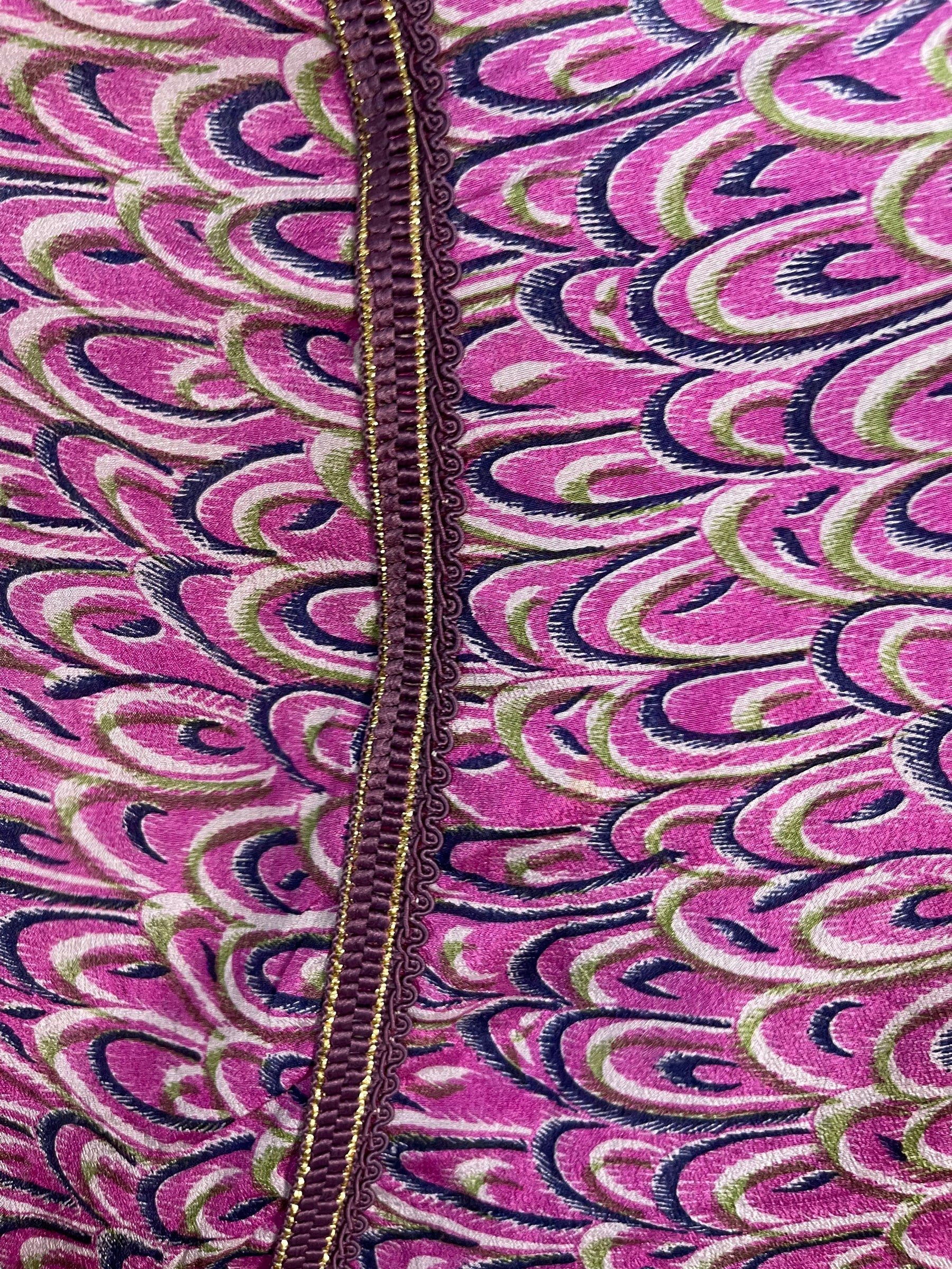 PRC6191 Avatar Long Pure Silk Kimono Sleeved Duster with Belt