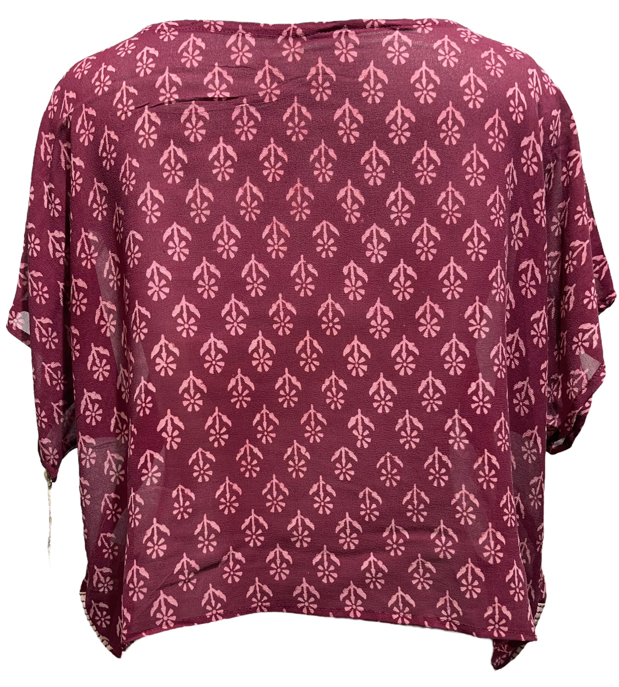 FINAL SALE PRG2060 Gabela Helmetshrike Sheer Avatar Pure Silk Boxy Top