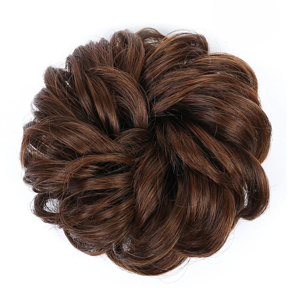 Natural Look Synthetic Messy Hair Bun Scrunchie Extension – Effortless Curly Hair Accessory