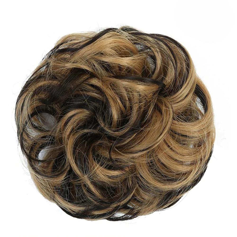 Natural Look Synthetic Messy Hair Bun Scrunchie Extension – Effortless Curly Hair Accessory