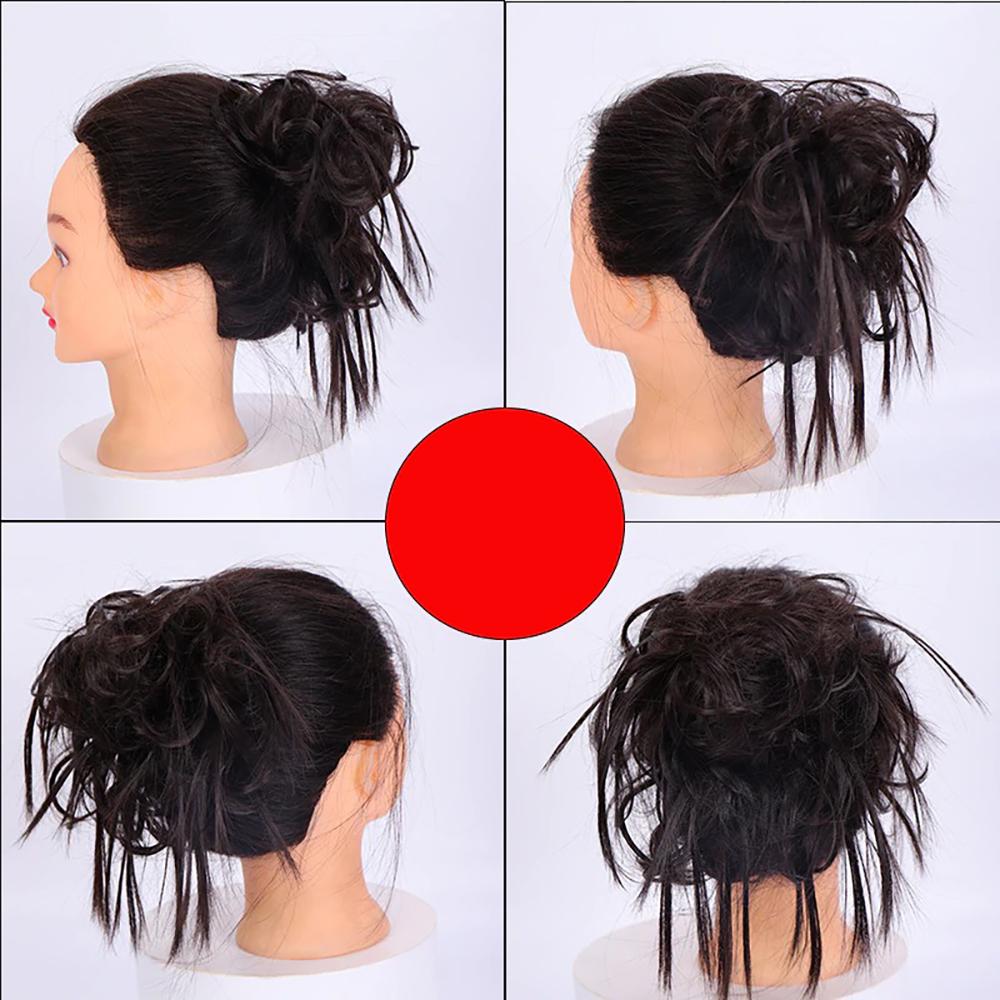 Natural Look Synthetic Messy Hair Bun Scrunchie Extension – Effortless Curly Hair Accessory