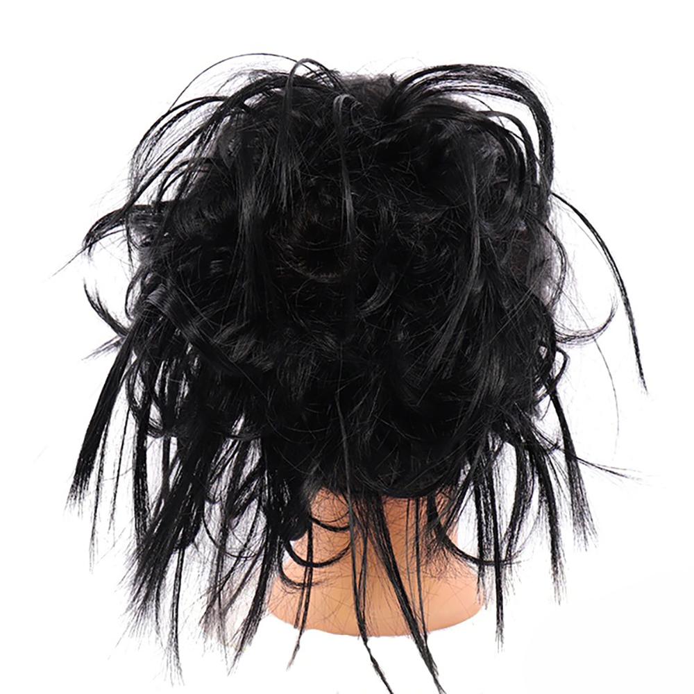 Natural Look Synthetic Messy Hair Bun Scrunchie Extension – Effortless Curly Hair Accessory