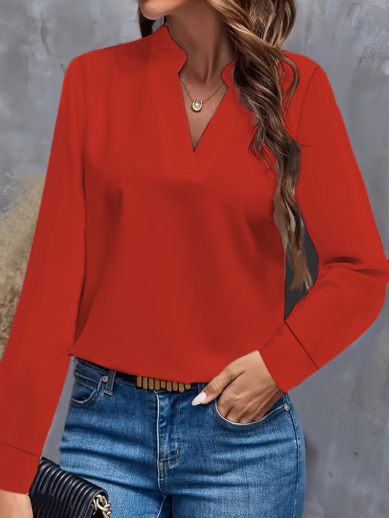 Women's Blouse Lightweight V-Neck Summer Top