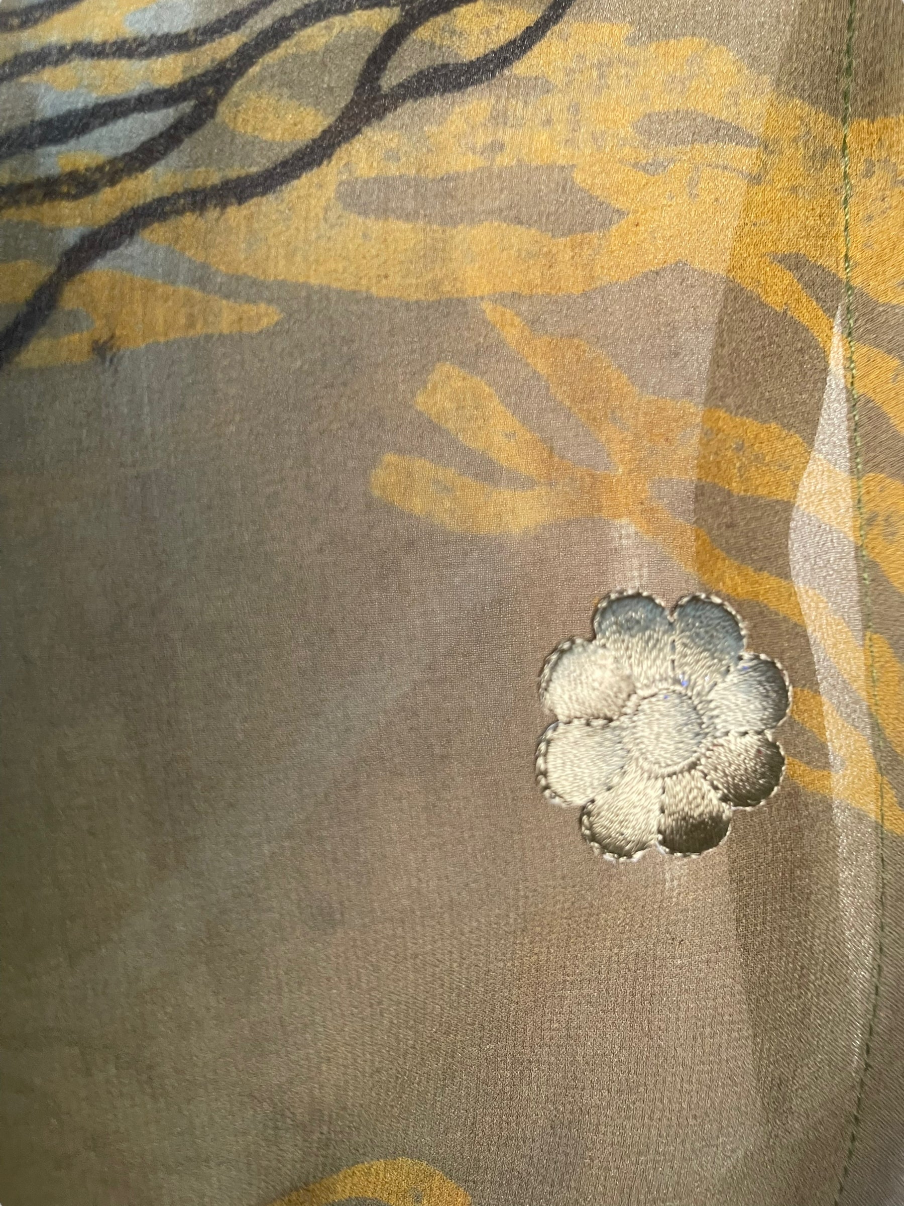 PRG6317 Sheer Avatar Pure Silk Side Slit Top