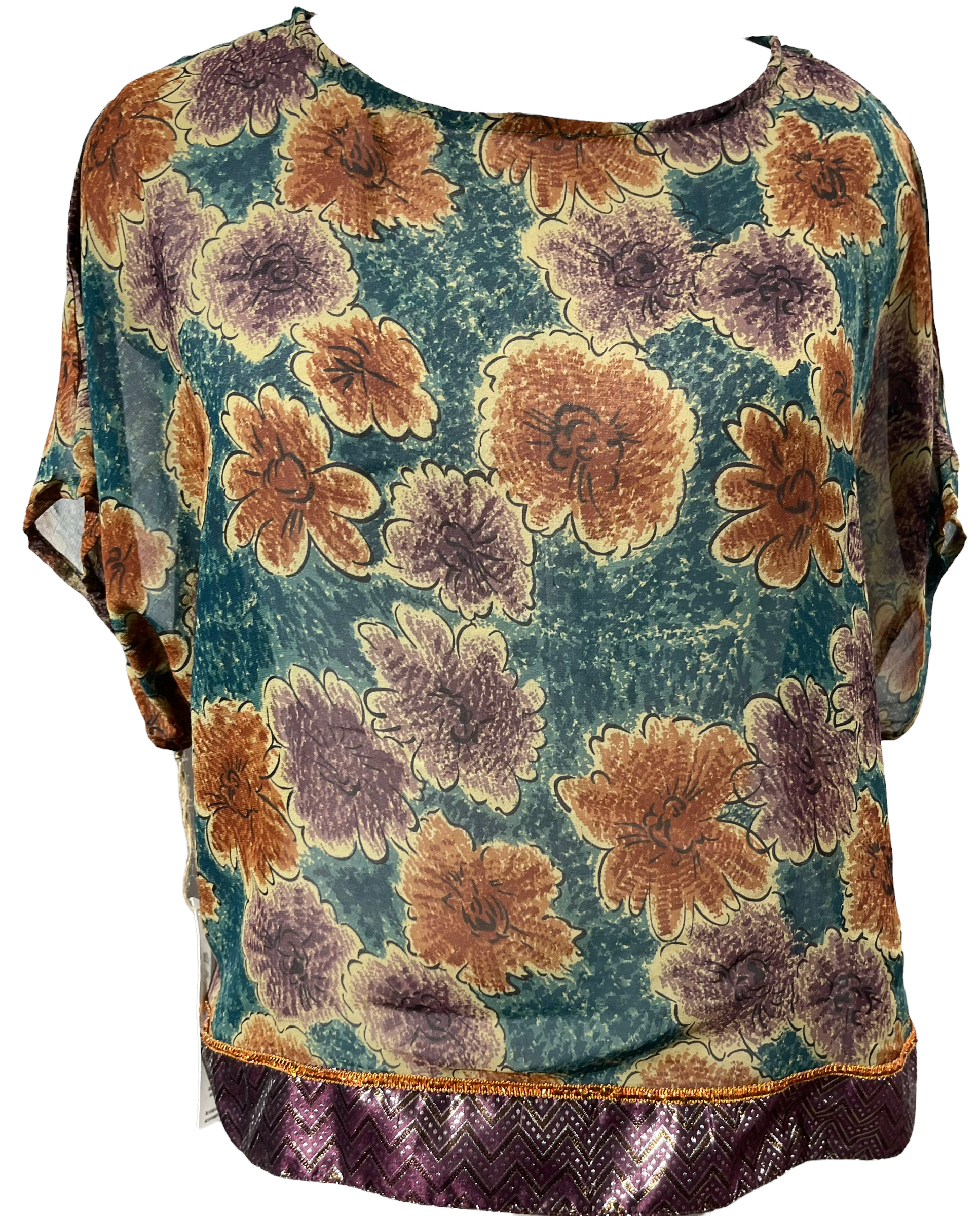 FINAL SALE PRG1268 Kate Bushy Sheer Avatar Pure Silk Boxy Top