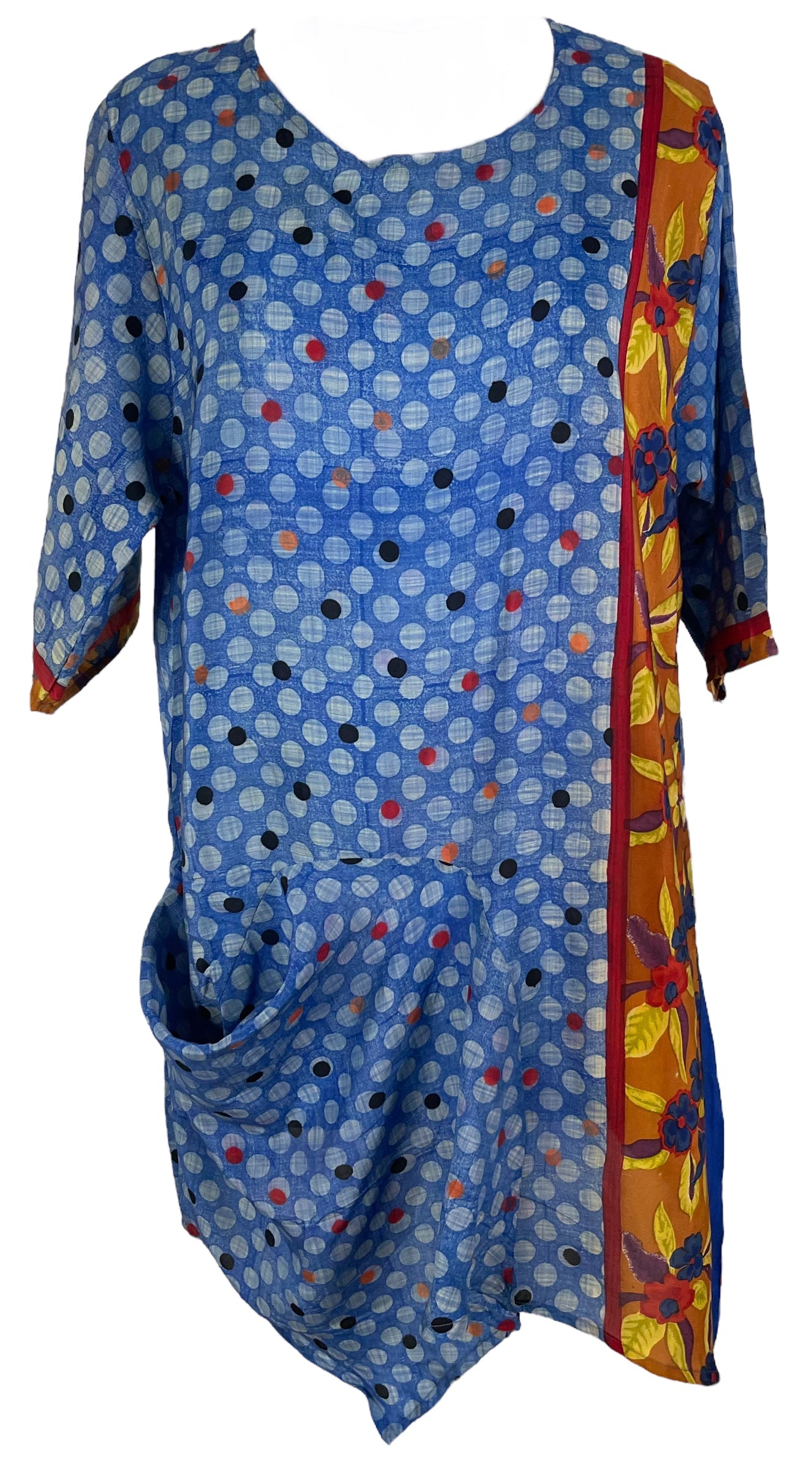 PRC6551 Avatar Pure Silk Self Pocket Tunic Dress