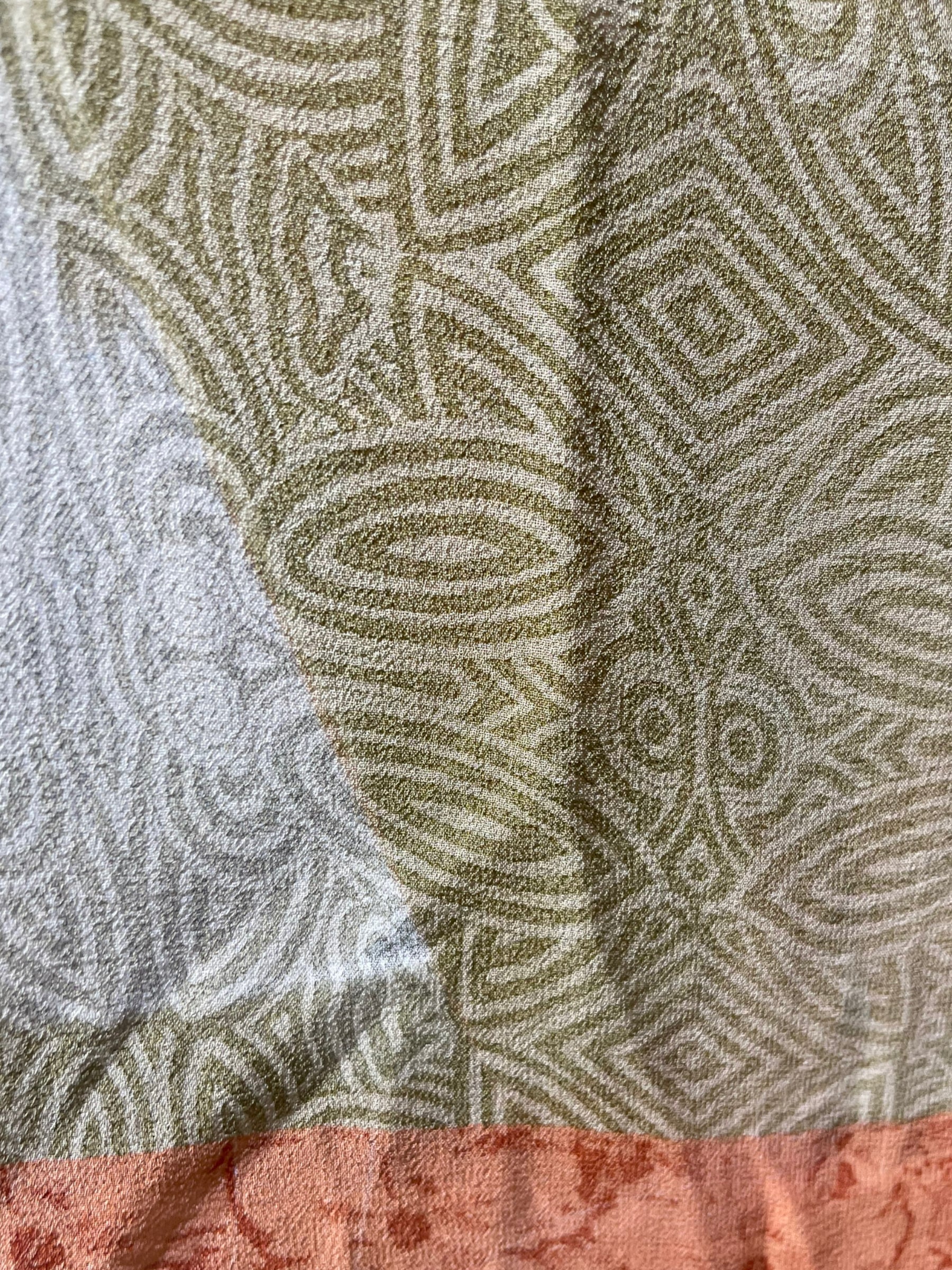 FINAL SALE PRG4949 Sheer Avatar Long Pure Silk Kimono Sleeved Duster with Belt