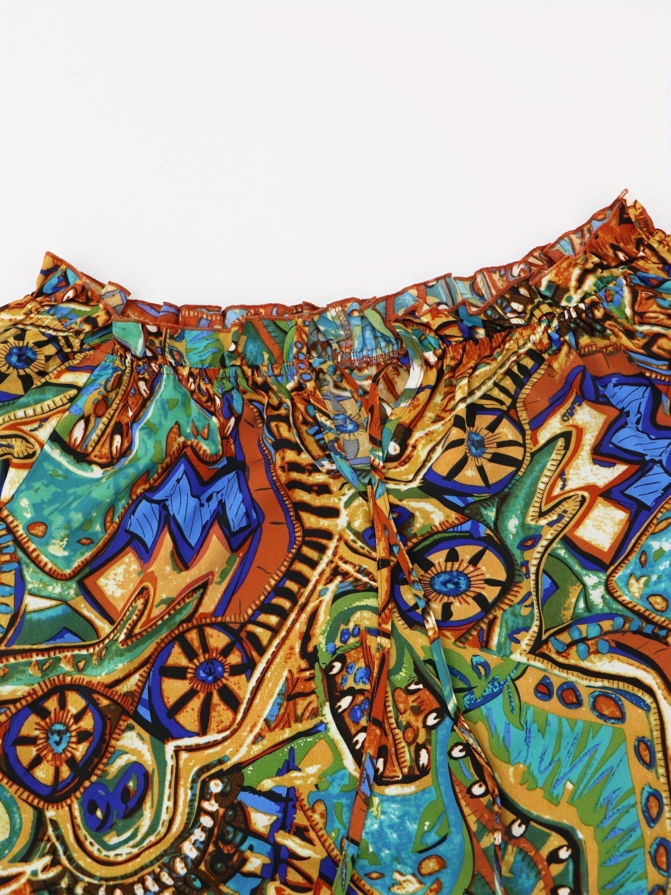 Off-Shoulder Boho Blouse with Long Sleeves for Women – Lightweight and Colorful Spring Top