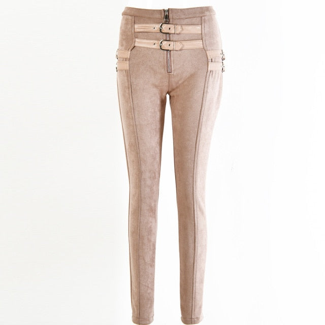 4 Strap Suede Pants