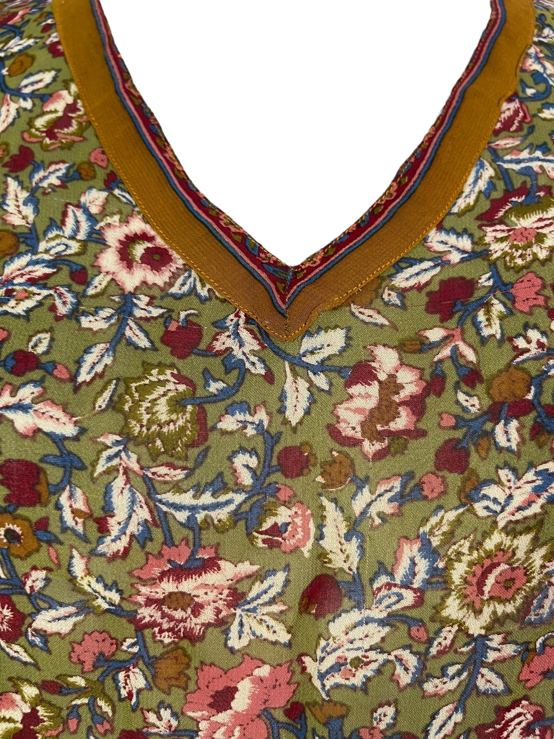 PRG6612 Sheer Avatar Pure Silk Short Kaftan Tunic without Slits