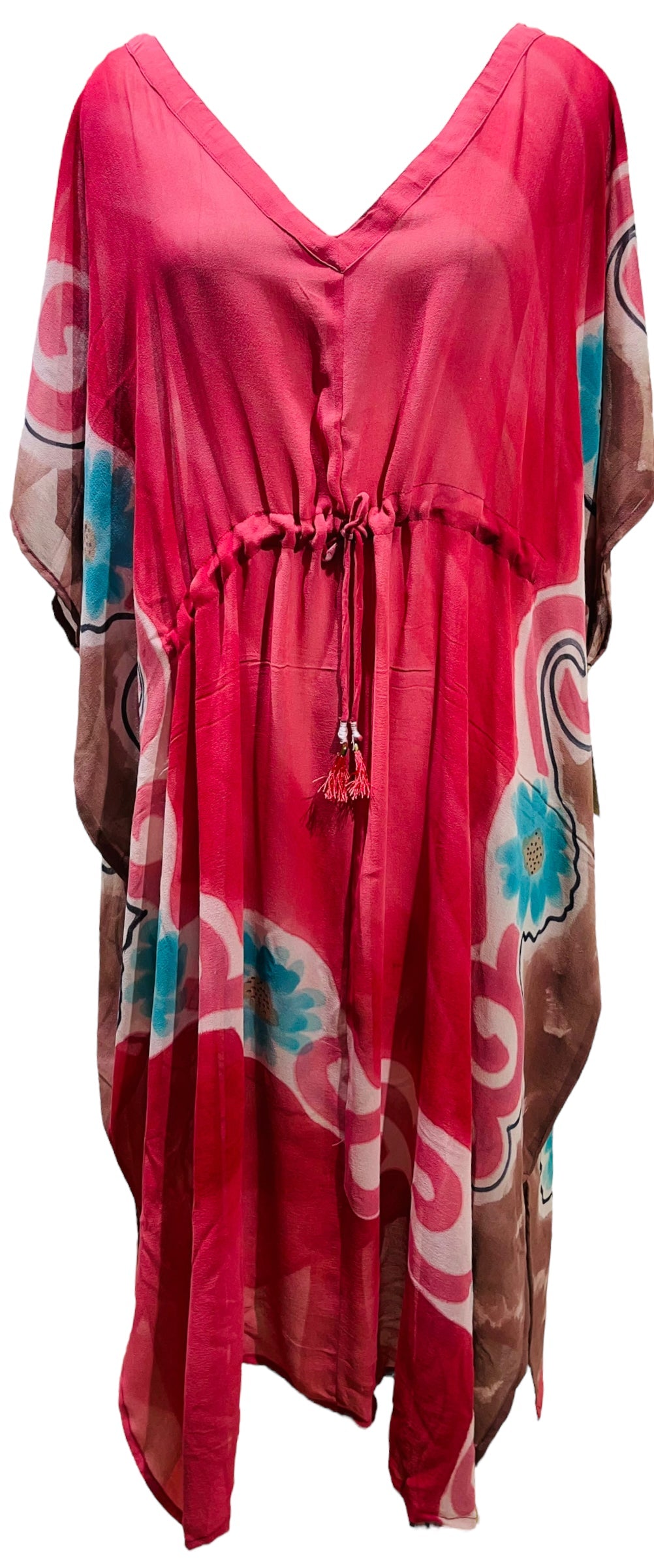 FINAL SALE PRG5670 Sheer Avatar Pure Silk Maxi Kaftan