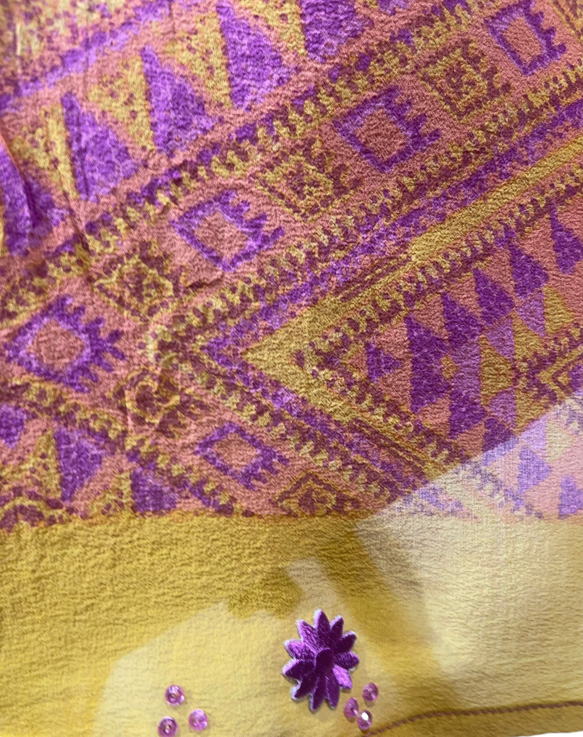 FINAL SALE PRG5438 Sheer Avatar Pure Silk Short Kaftan Tunic without Slits