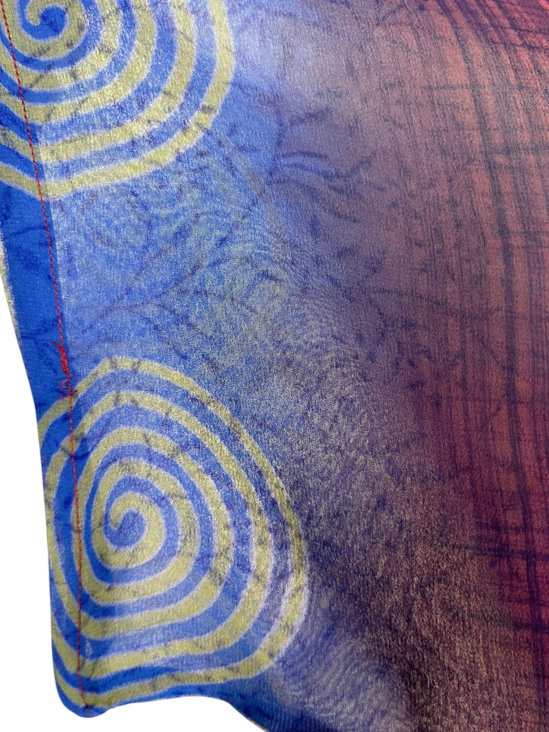 PRG6507 Sheer Avatar Pure Silk Side Slit Top