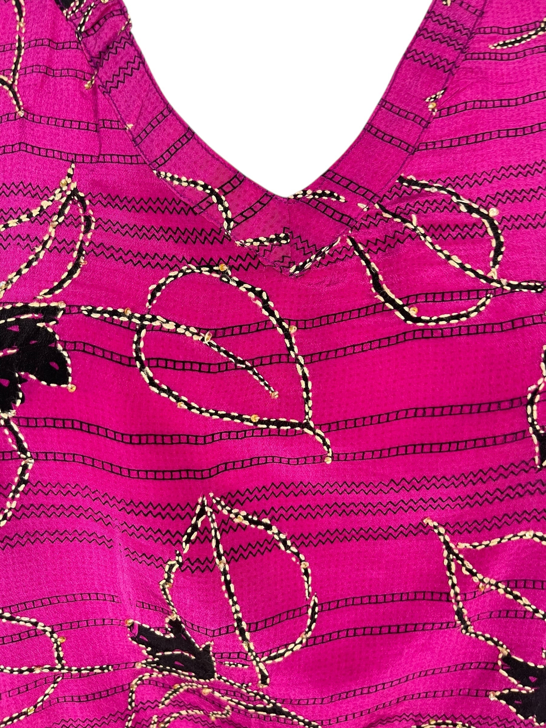 PRC6934 Avatar Pure Silk Long Tunic with Side Ties