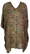 PRG6612 Sheer Avatar Pure Silk Short Kaftan Tunic without Slits