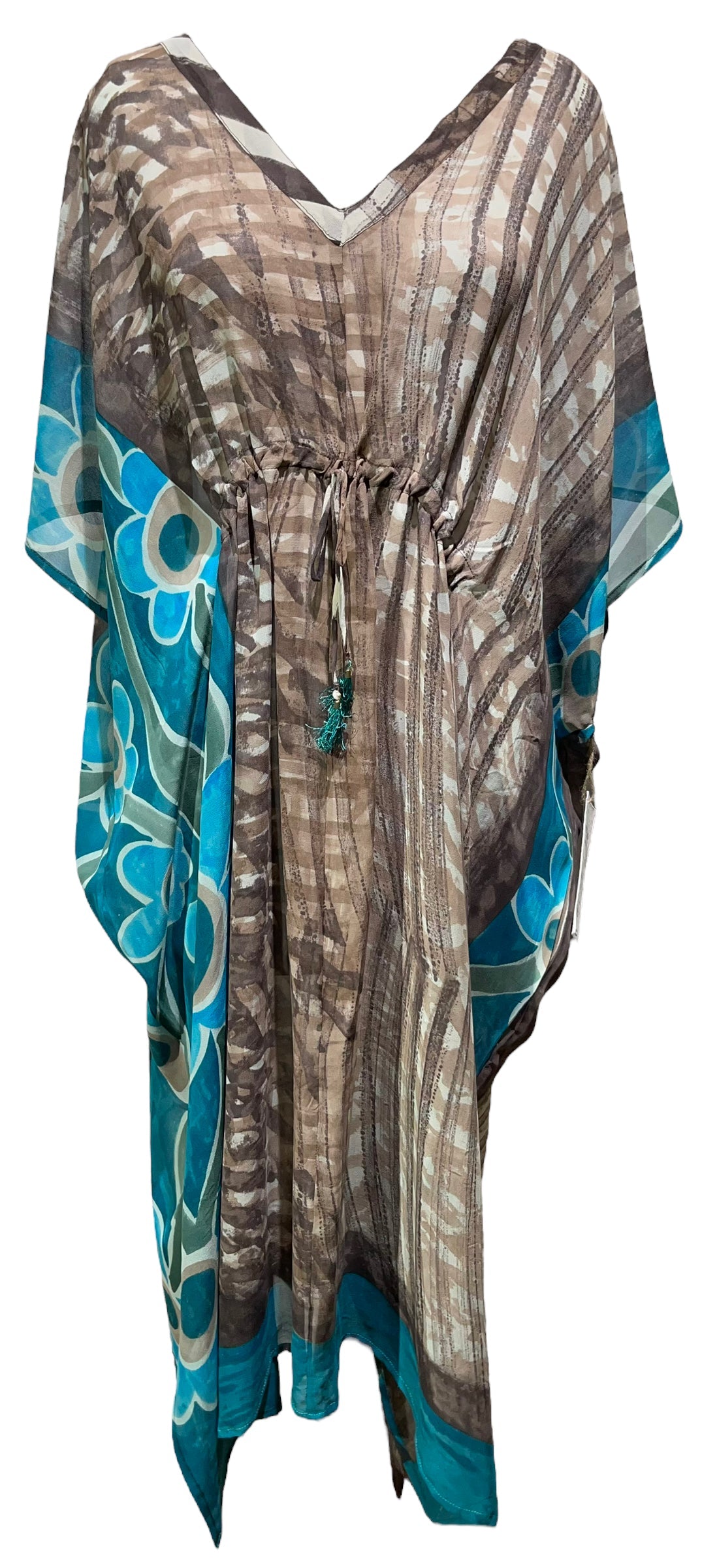 FINAL SALE PRG4609 Sheer Avatar Pure Silk Maxi Kaftan