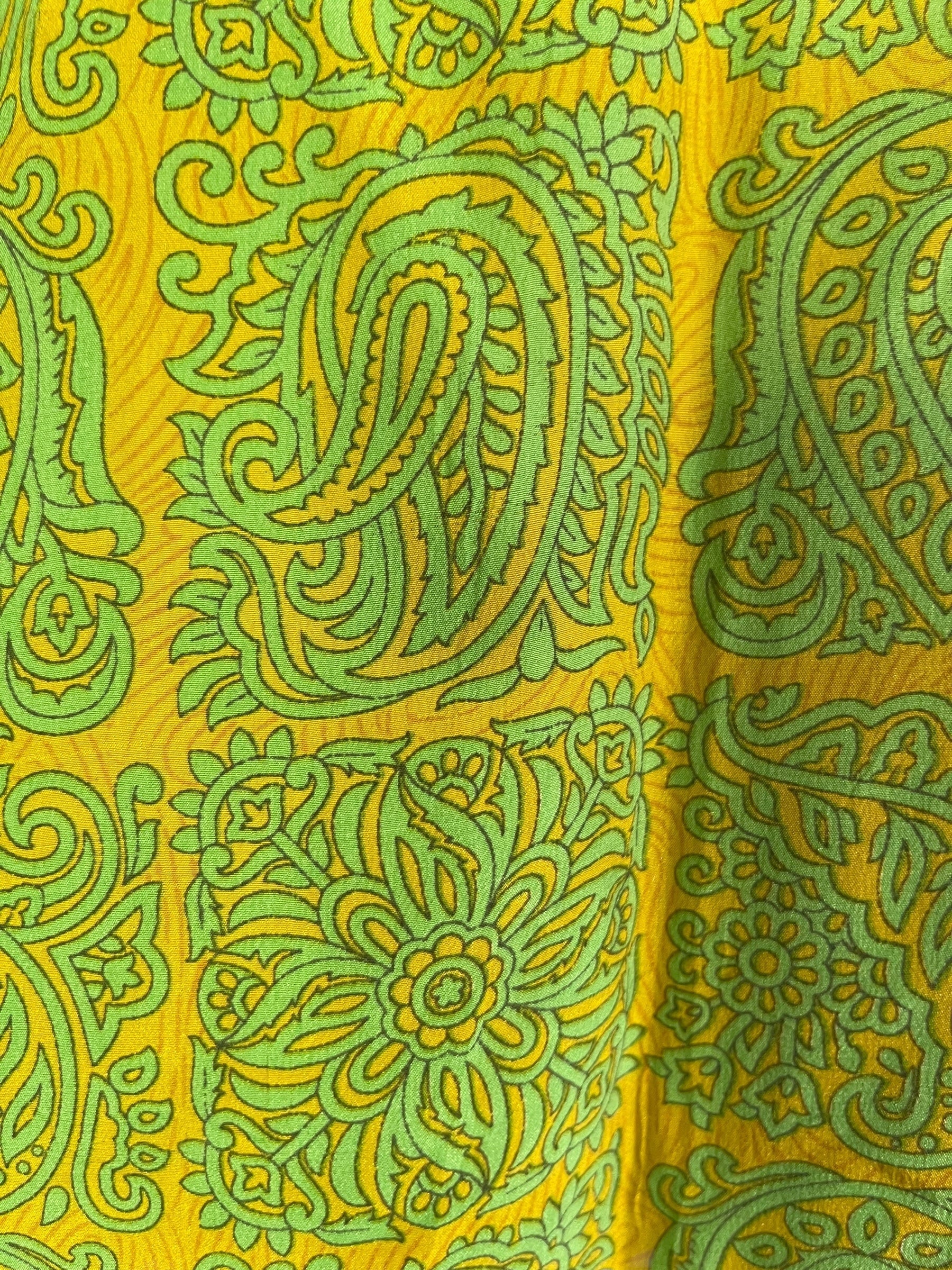 PRC6770 Avatar Long Pure Silk Kimono Sleeved Duster with Belt