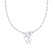Load image into Gallery viewer, Paperclip Chain Initial Necklace with Circle Lock Clasp – Personalized Jewelry for Women, 45cm

