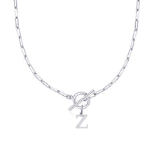 Load image into Gallery viewer, Paperclip Chain Initial Necklace with Circle Lock Clasp – Personalized Jewelry for Women, 45cm
