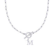 Load image into Gallery viewer, Paperclip Chain Initial Necklace with Circle Lock Clasp – Personalized Jewelry for Women, 45cm
