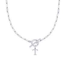 Load image into Gallery viewer, Paperclip Chain Initial Necklace with Circle Lock Clasp – Personalized Jewelry for Women, 45cm
