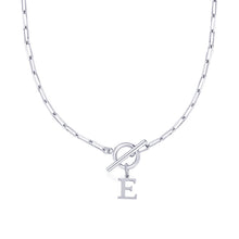 Load image into Gallery viewer, Paperclip Chain Initial Necklace with Circle Lock Clasp – Personalized Jewelry for Women, 45cm
