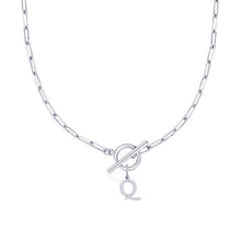 Load image into Gallery viewer, Paperclip Chain Initial Necklace with Circle Lock Clasp – Personalized Jewelry for Women, 45cm
