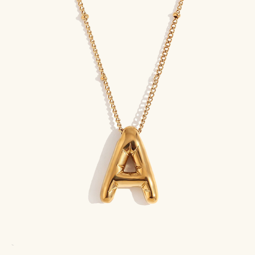 Personalized Gold Initial Necklace - 18k Gold-Plated Pendant, Hypoallergenic Design, 18-Inch Chain