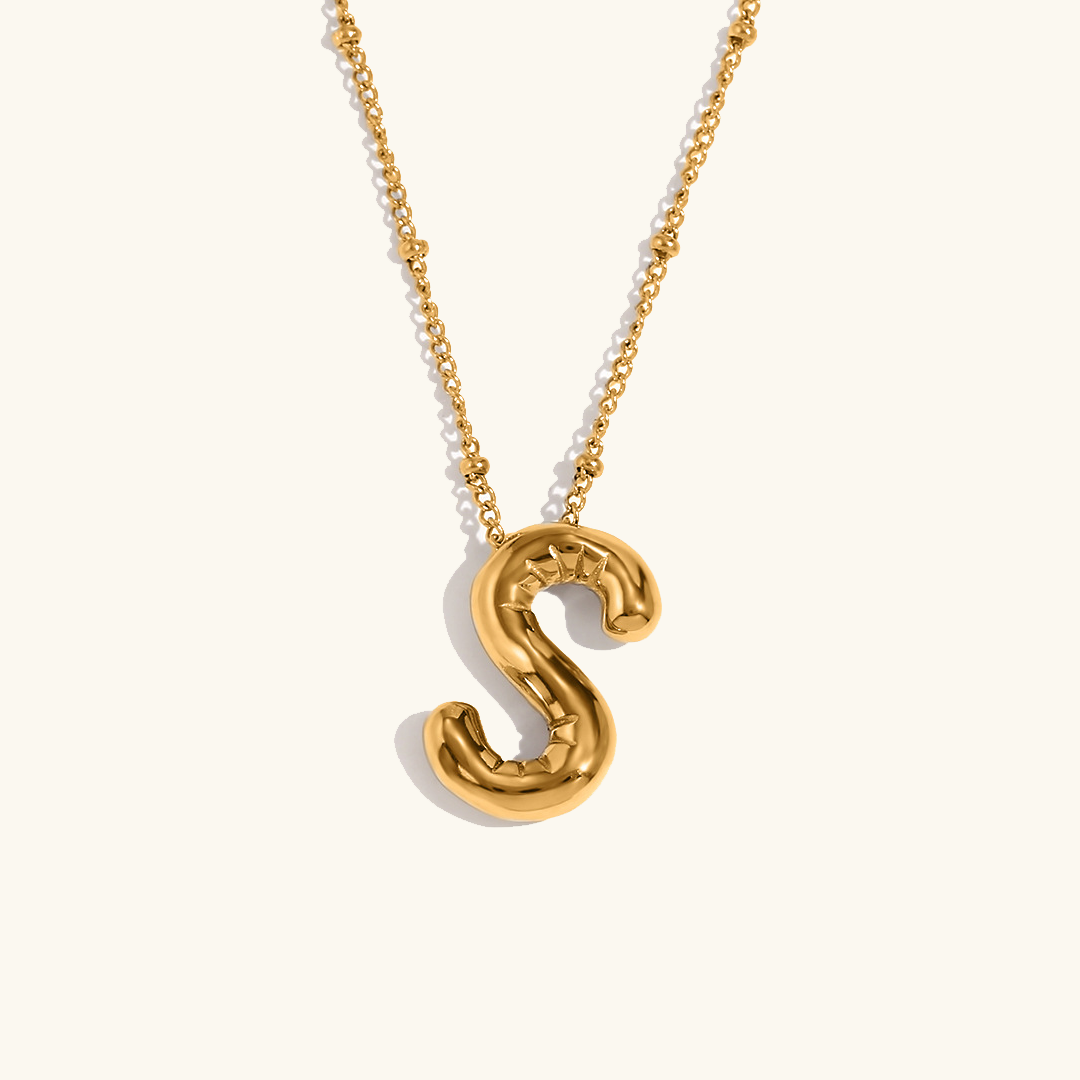 Personalized Gold Initial Necklace - 18k Gold-Plated Pendant, Hypoallergenic Design, 18-Inch Chain