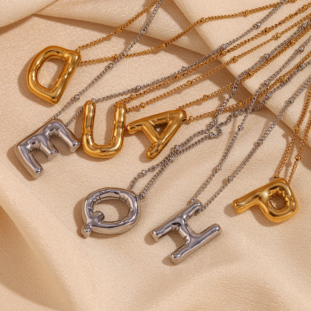 Personalized Gold Initial Necklace - 18k Gold-Plated Pendant, Hypoallergenic Design, 18-Inch Chain