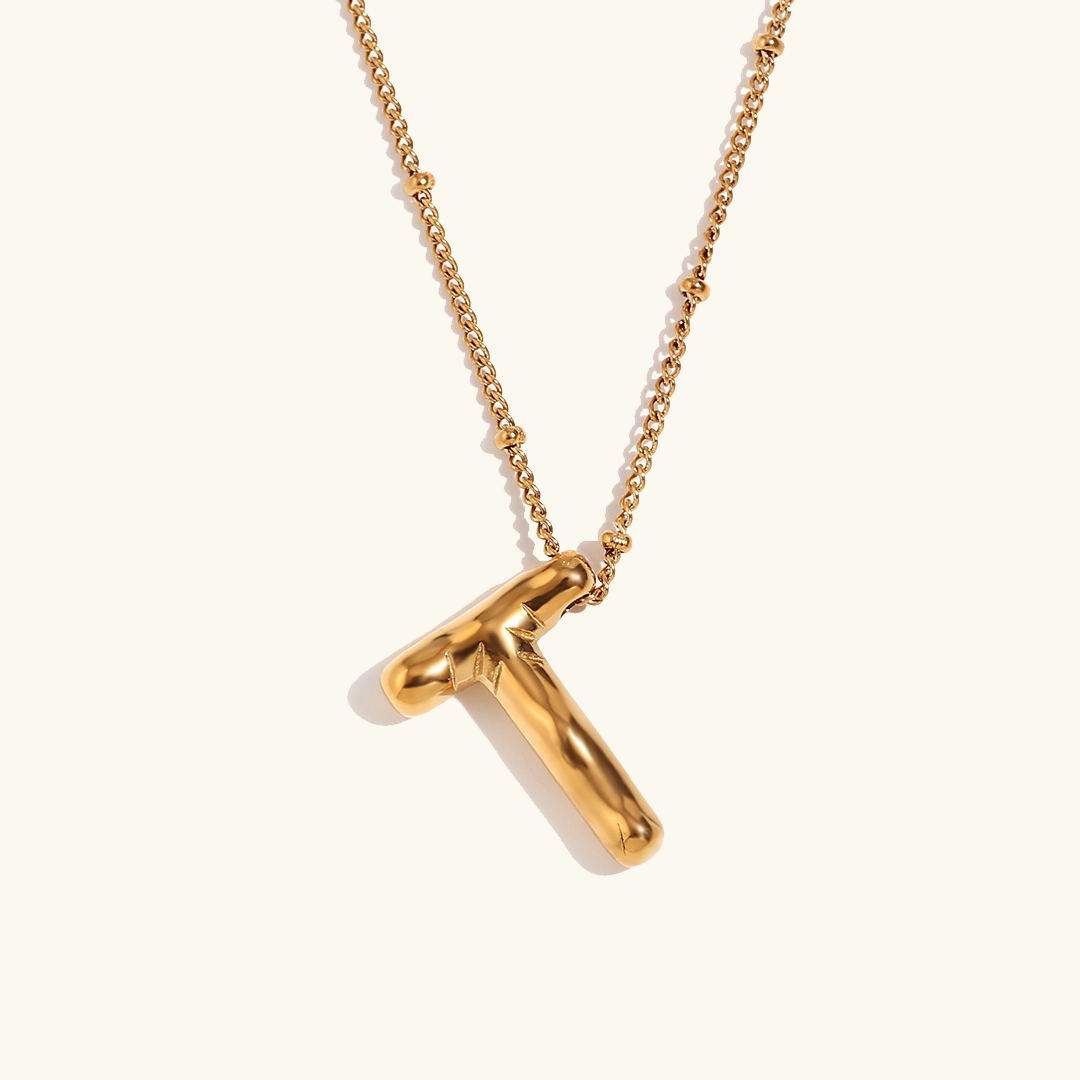 Personalized Gold Initial Necklace - 18k Gold-Plated Pendant, Hypoallergenic Design, 18-Inch Chain