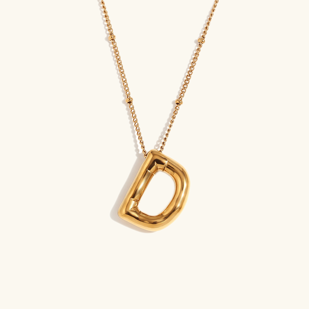 Personalized Gold Initial Necklace - 18k Gold-Plated Pendant, Hypoallergenic Design, 18-Inch Chain